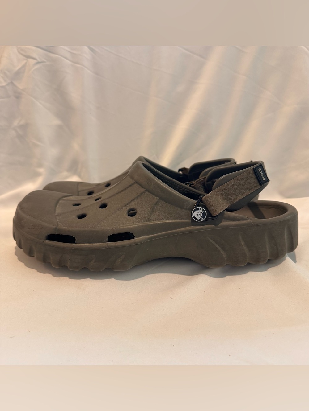 Crocs Offroad Sport Brown Clogs Shoes Men's Size 12 Adjustable Straps